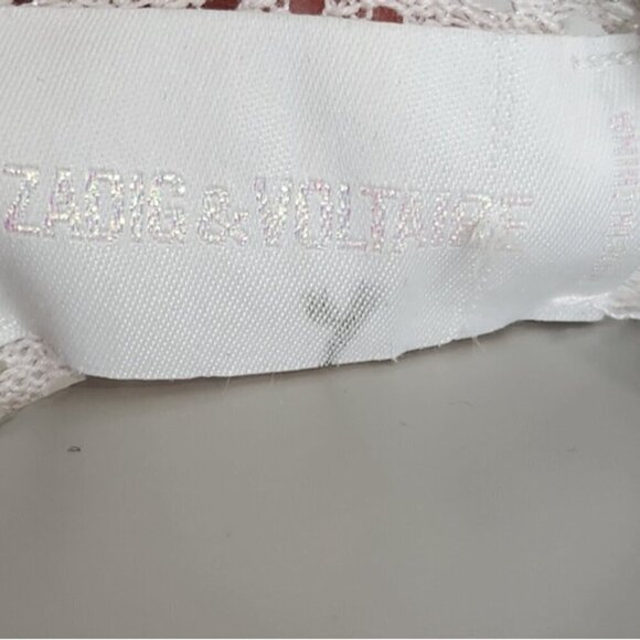 Zadig & Voltaire "Daphnee" Silver Grey Open Front Knit Cardigan Size S - Picture 10 of 11